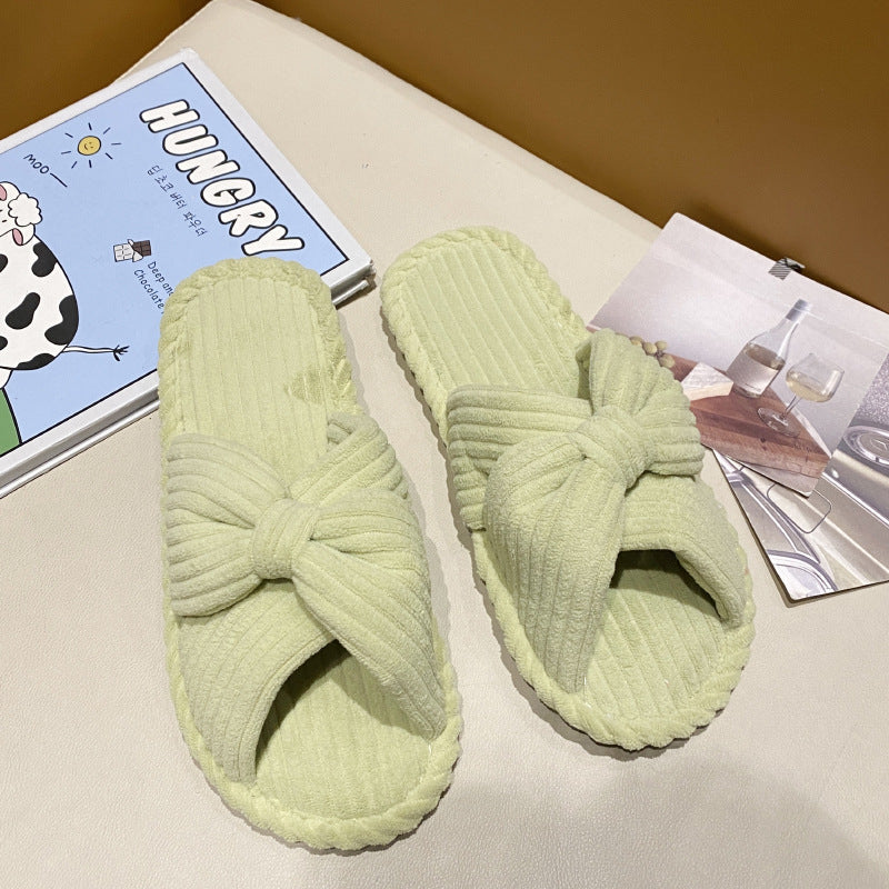 Cute Indoor Soft Bottom Comfortable Cotton And Linen Slippers