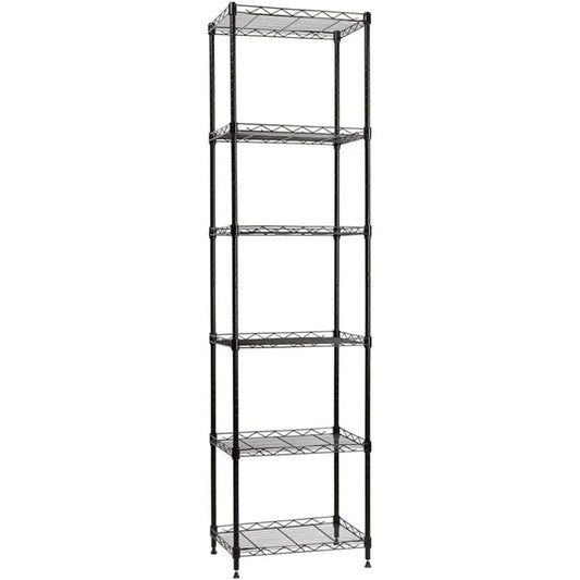 6 Wire Shelving Steel Storage Rack Adjustable Unit Shelves for Laundry Bathroom Kitchen Pantry Closet, Storage Organization