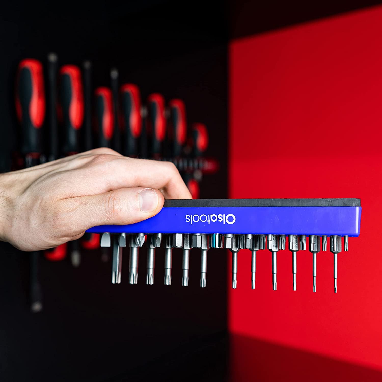 Hex Bit Organizer with Strong Magnetic Base | Magnetic Hex Bit Organizer for Your Specialty, Drill or Tamper Bits (Blue) | Magnetic Bit Holder | Hex Holder | Professional Grade