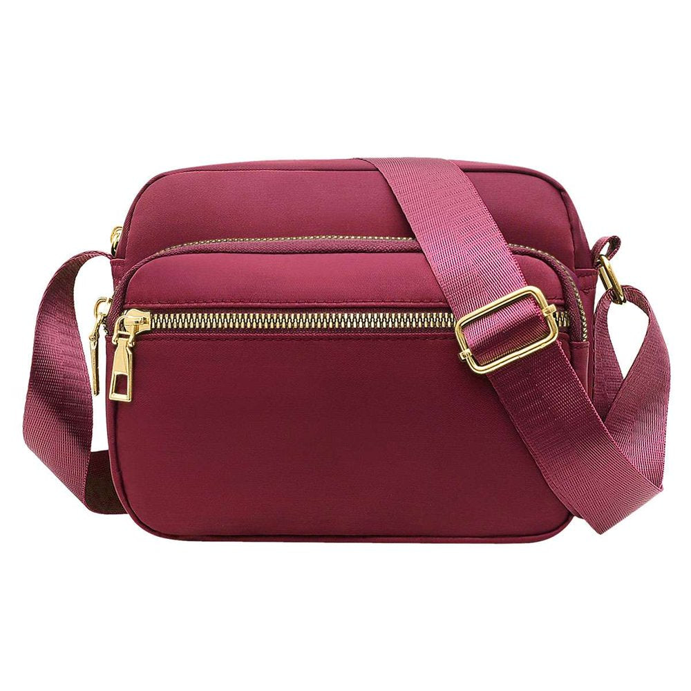 Women Nylon Crossbody Bags Purses and Handbags Casual Messenger Bag Waterproof Crossbody Purse for Girls, Red