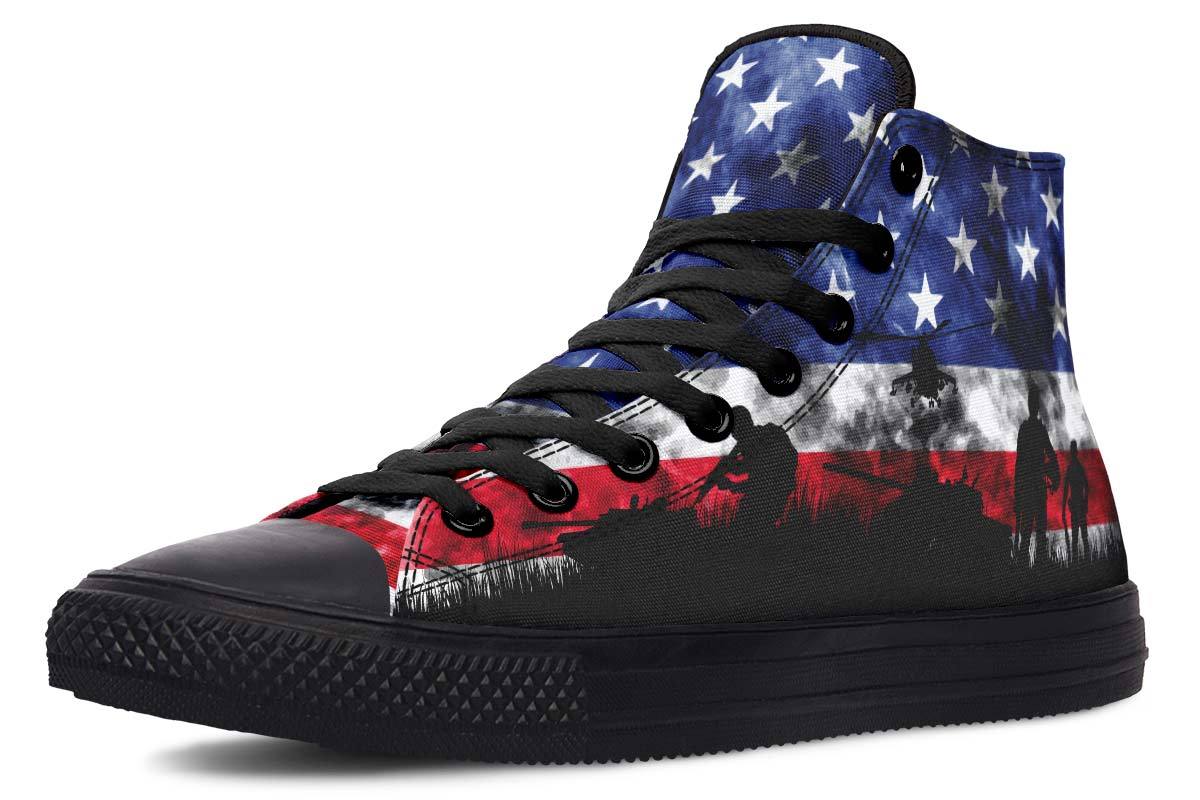 Men's Fashion Color Printing High-top Canvas Shoes