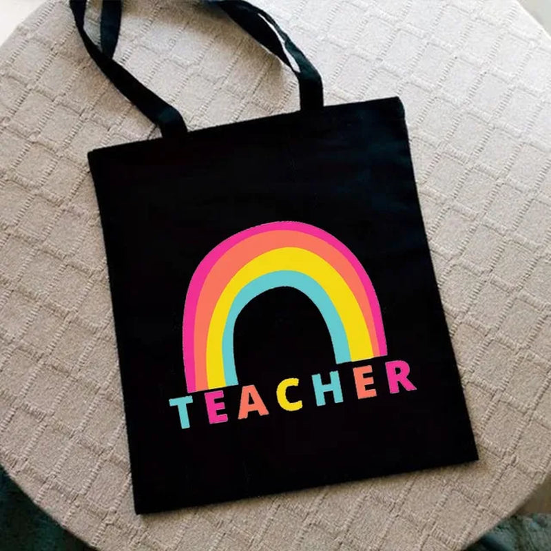 Teacher Love Inspire Women Shopper Shopping Bag Canvas Shoulder Bag Female Handbags Reusable Foldable Storage Tote Bag Best Gift