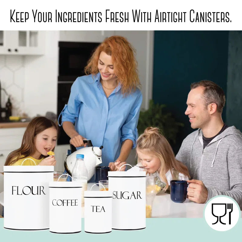 4 Piece Kitchen Canister Set