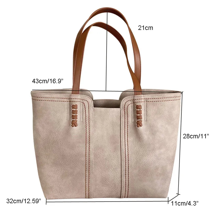 Annmouler Brand Design Women Tote Bags Pu Leather Shoulder Bags Large Capacity Top-Handle Bags Luxury Casual Handbags Purse