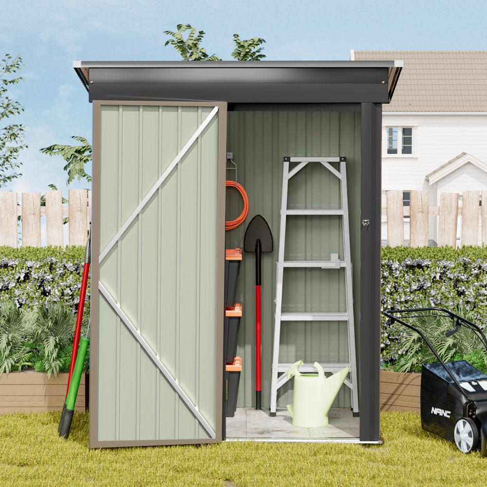 5×3 Ft.Patio Metal Shed, Lockable Garden Shed for Outdoor Backyard Patio Storage